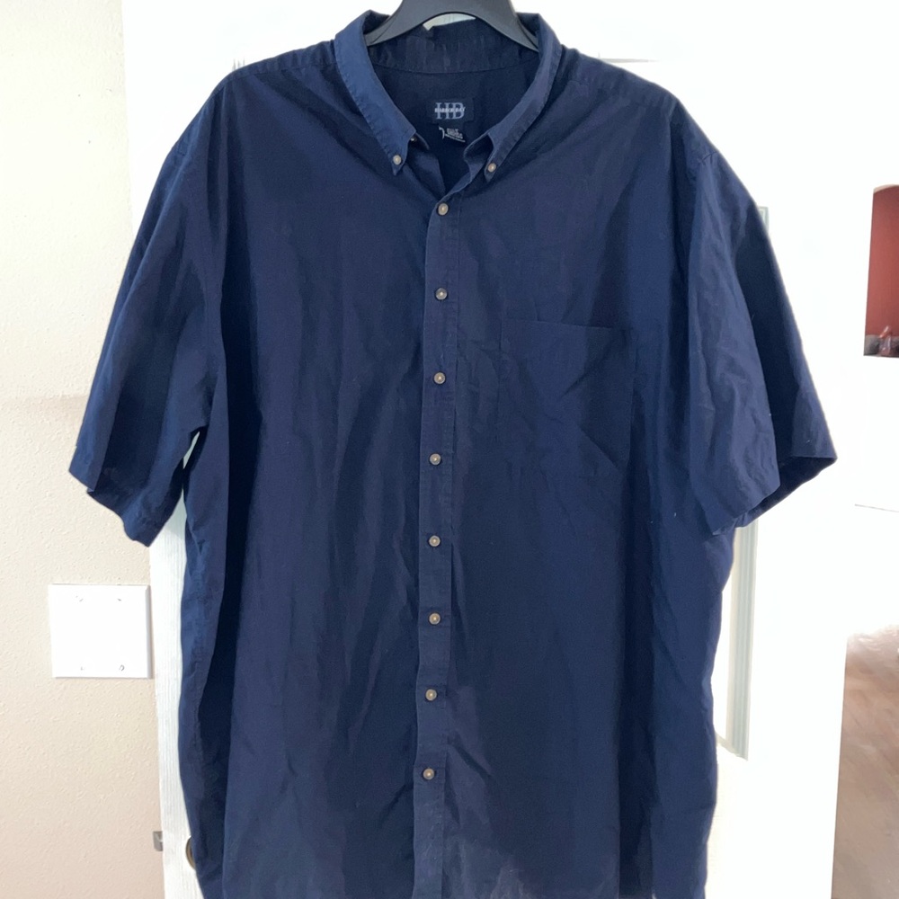 Harbor Bay Dark Blue Casual Button Down Shirt